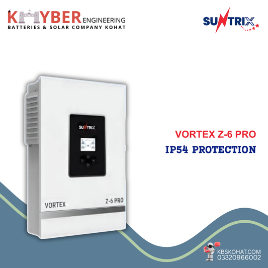Suntrix Vortex Z-6 Pro Solar Inverter | IP54 Hybrid Inverter in Kohat Pakistan