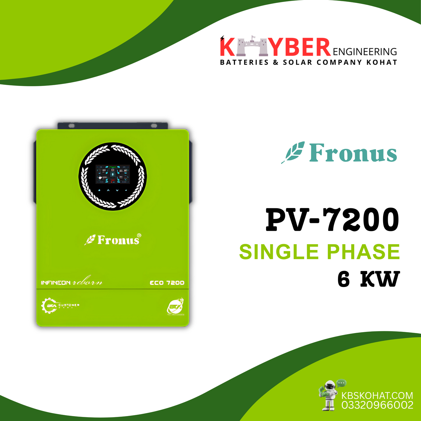 Fronus Single Phase PV-7200 (6.0KW)
