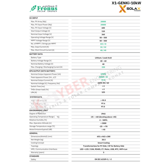 Fronus X1 Genki 10KW Off-Grid Single Phase Inverter