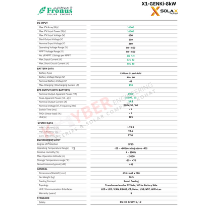 Fronus X1 Genki 8KW Off-Grid Single Phase Inverter