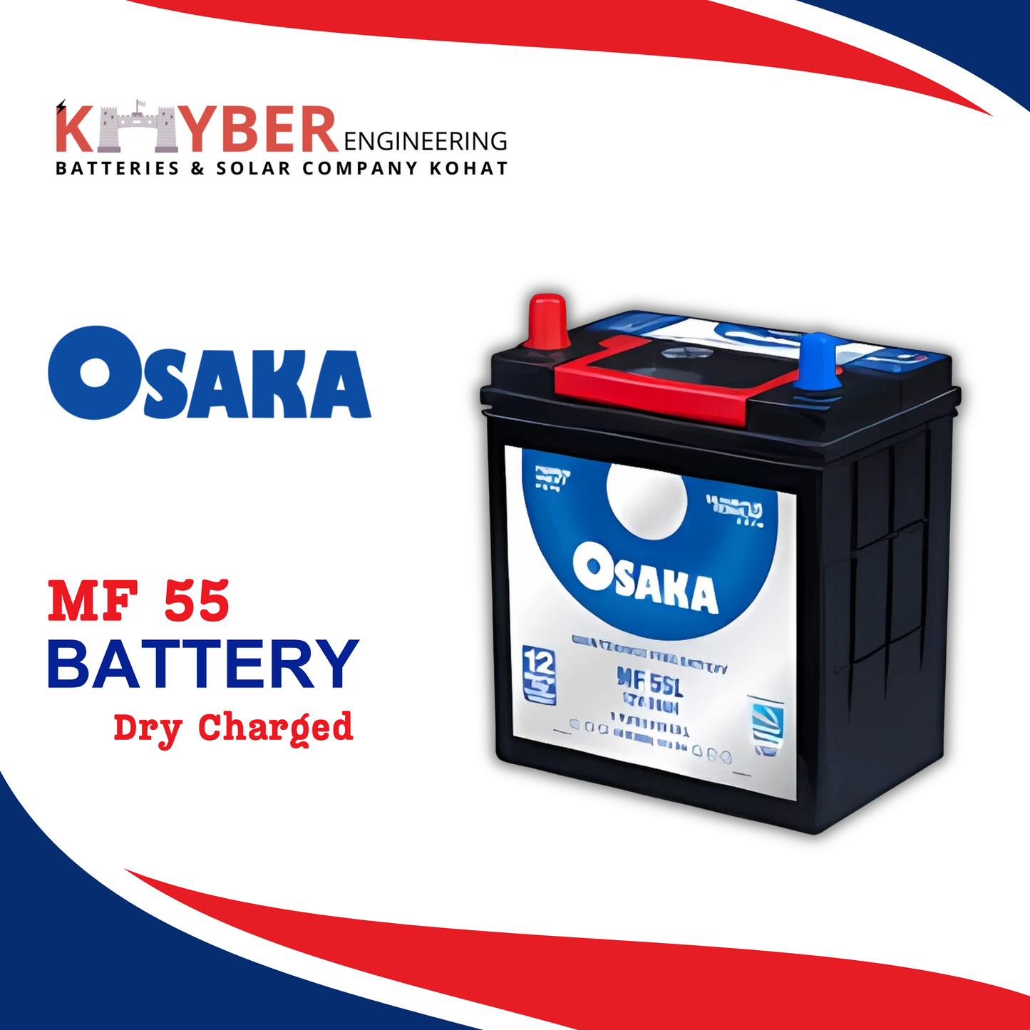 Osaka MF 55 Dry Charged Battery
