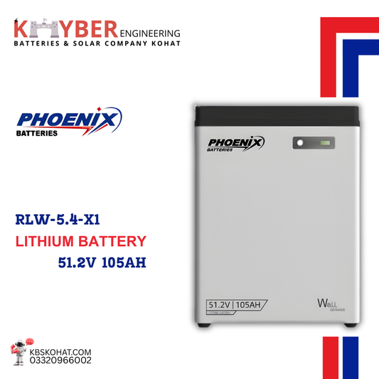 Phoenix RLW-5.4-X1 Wall Mounted Lithium Battery 51.2V 105Ah | Home Solar Battery Pakistan